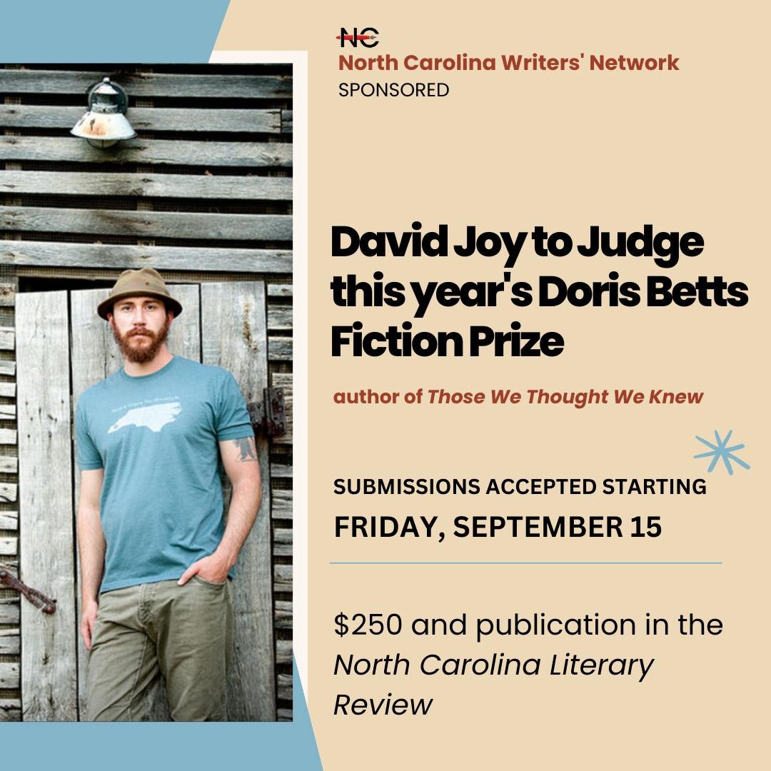 David Joy to Judge Next Betts Fiction Contest
