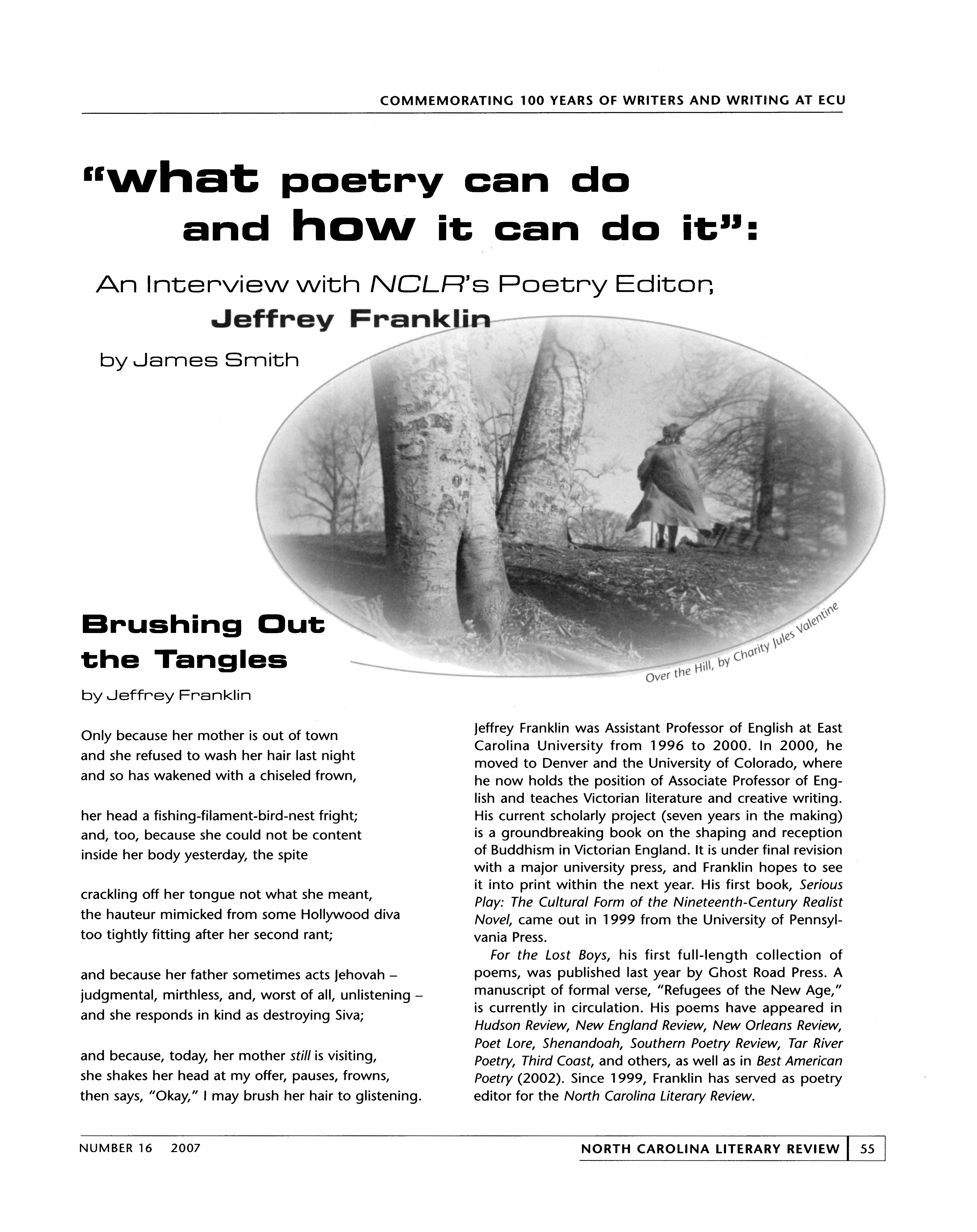 Mountain(top) Poetry: NCLR’s Poetry Editor Jeff Franklin